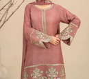 3Pc Silk Viscose Suit with Chiffon Dupatta & Sharara Tea Pink JASHAN-J26-0014