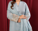 3Pc Embroidered Silk Viscose with Farshi Shalwar with Chiffon Embroidered Bordered Dupatta JASHAN-S25-0037