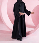 Noir Piped Flare Abaya ABL-A26-0001