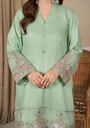 3Pc Embroidered Silk Viscose with Farshi Shalwar Mint JASHAN-J26-0005