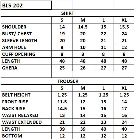 Size chart