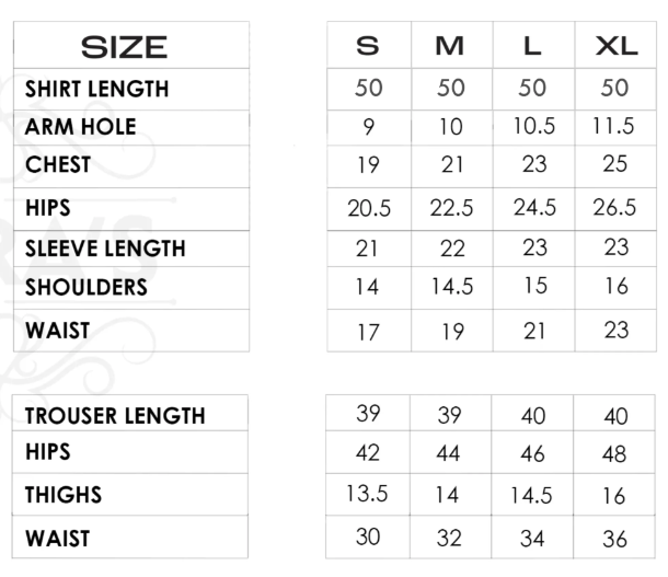 Size chart