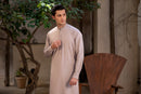 Men's Premium Ban-Embroidered Kameez Shalwar - Pinkish Brown / Classic Fit