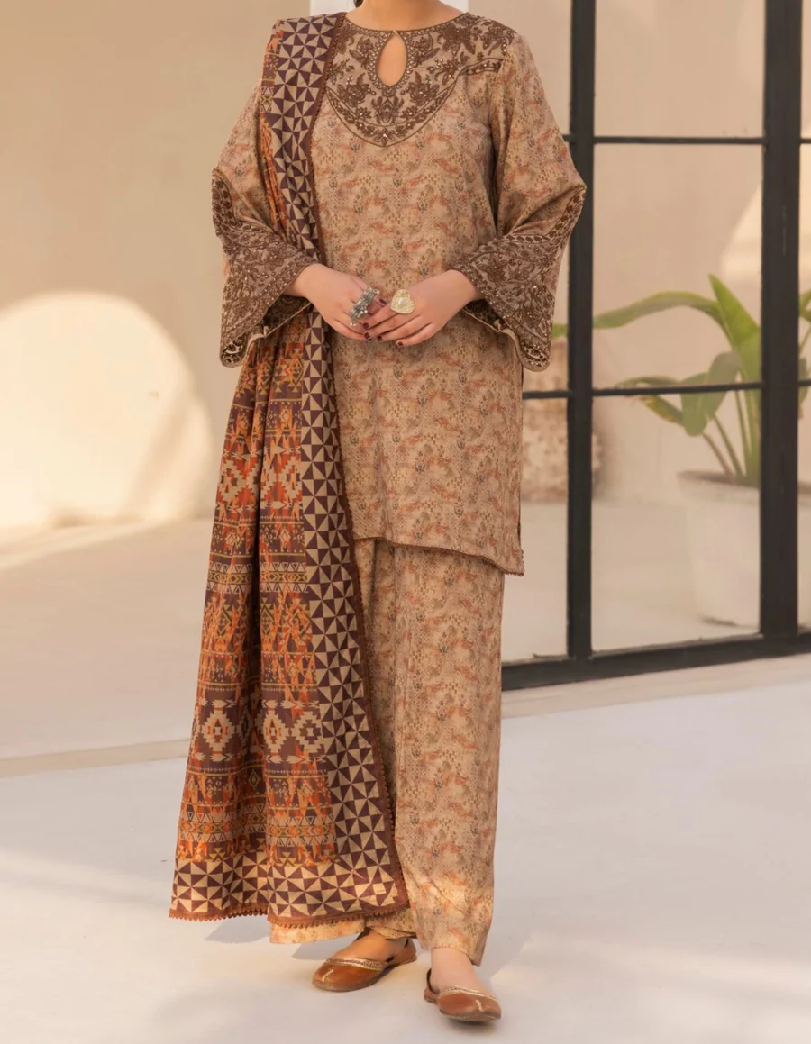 DZP-09 3PC DHANAK PRINTED