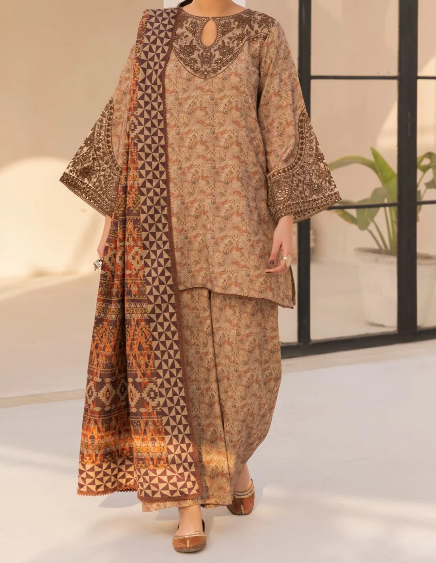 DZP-09 3PC DHANAK PRINTED