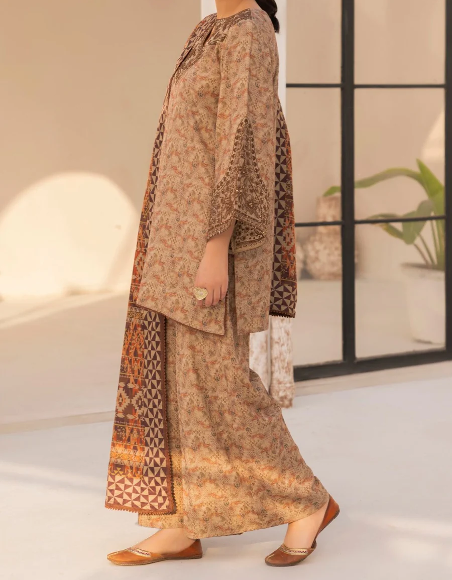 DZP-09 3PC DHANAK PRINTED