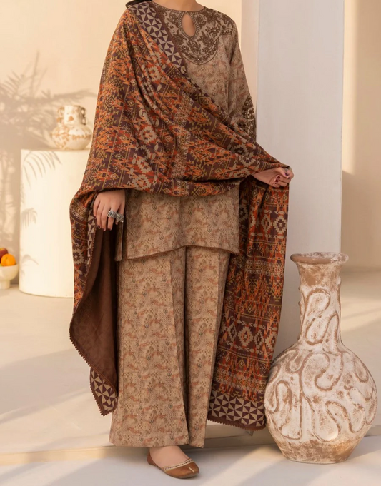 DZP-09 3PC DHANAK PRINTED