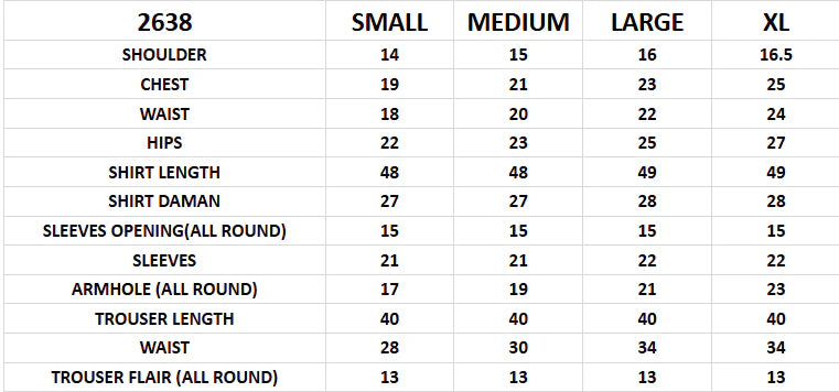 Size chart