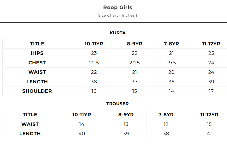 Size chart