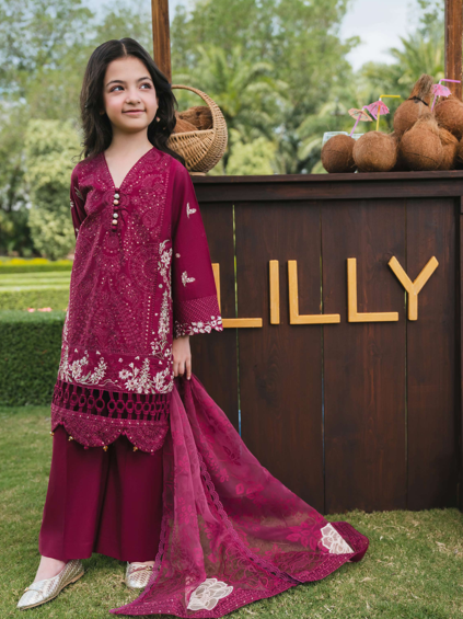 Lilly 3 piece kids suit maroon
