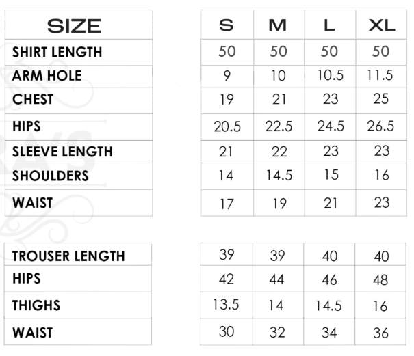 Size chart