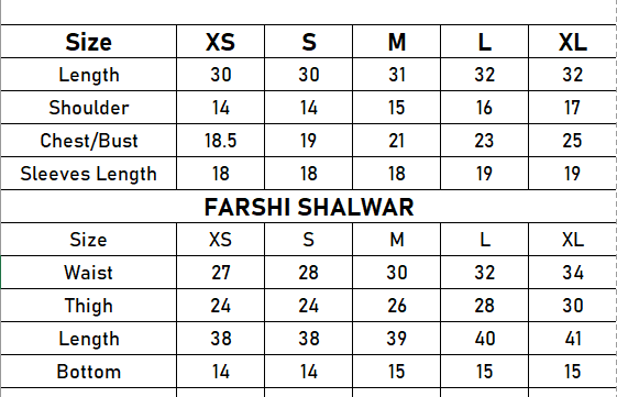 Size chart