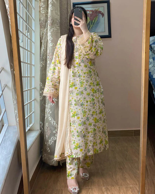 3 Piece - Lawn Printed Dress