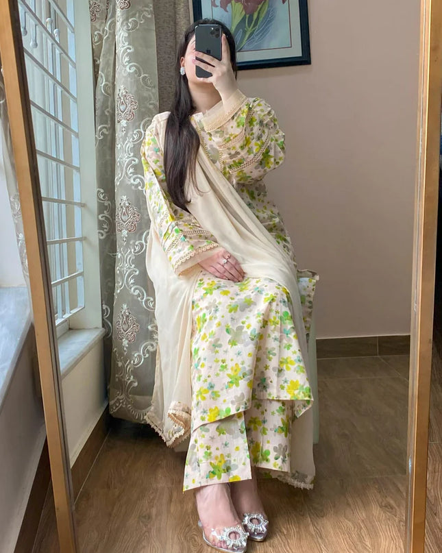 3 Piece - Lawn Printed Dress
