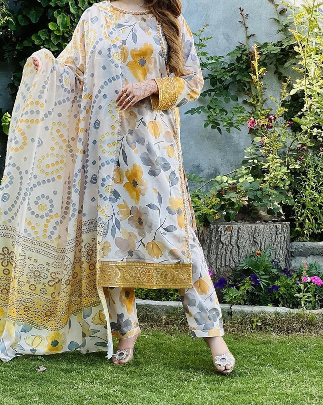 3-Pc  Lawn Dress