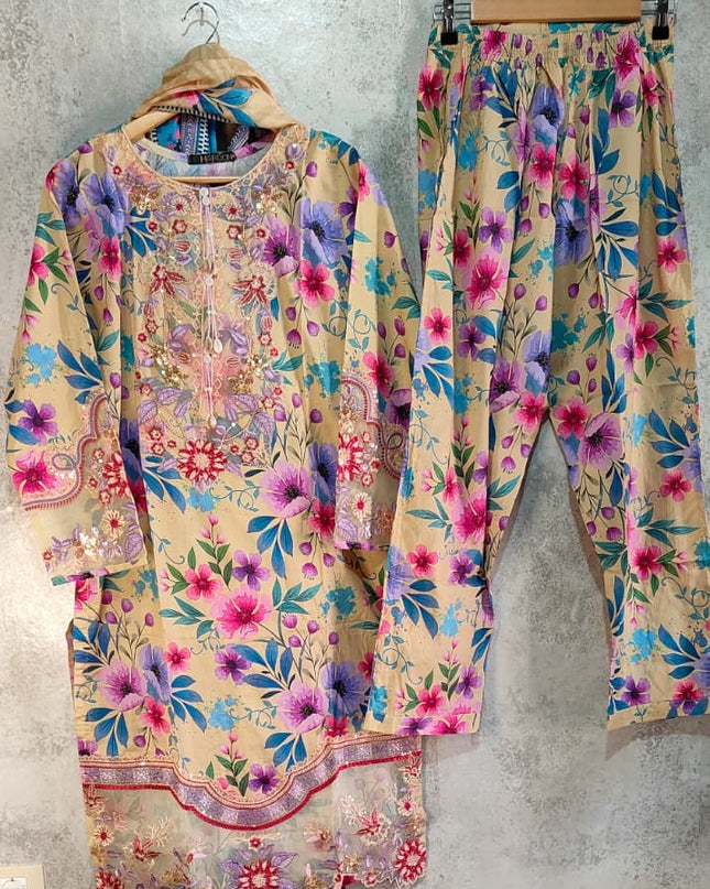 3-Pc  Lawn Dress