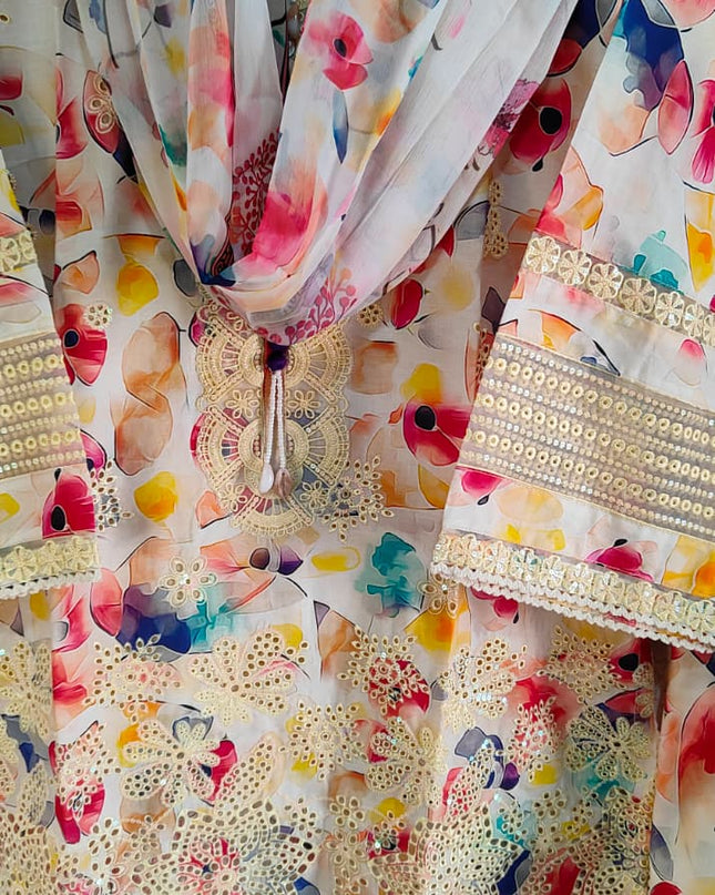 3-Pc  Lawn Dress
