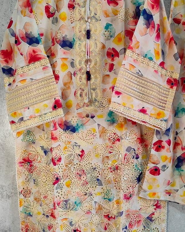 3-Pc  Lawn Dress
