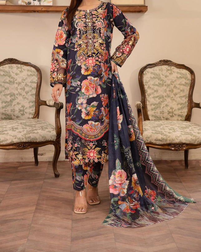 3-Pc  Lawn Dress