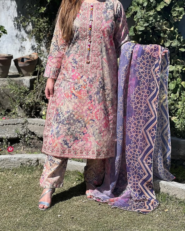 3-Pc  Lawn Dress