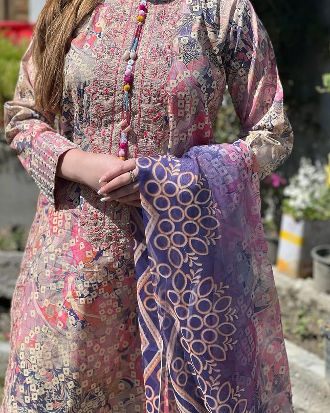 3-Pc  Lawn Dress