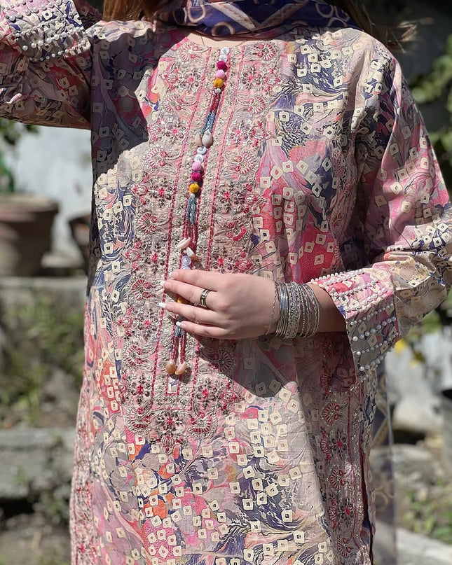 3-Pc  Lawn Dress