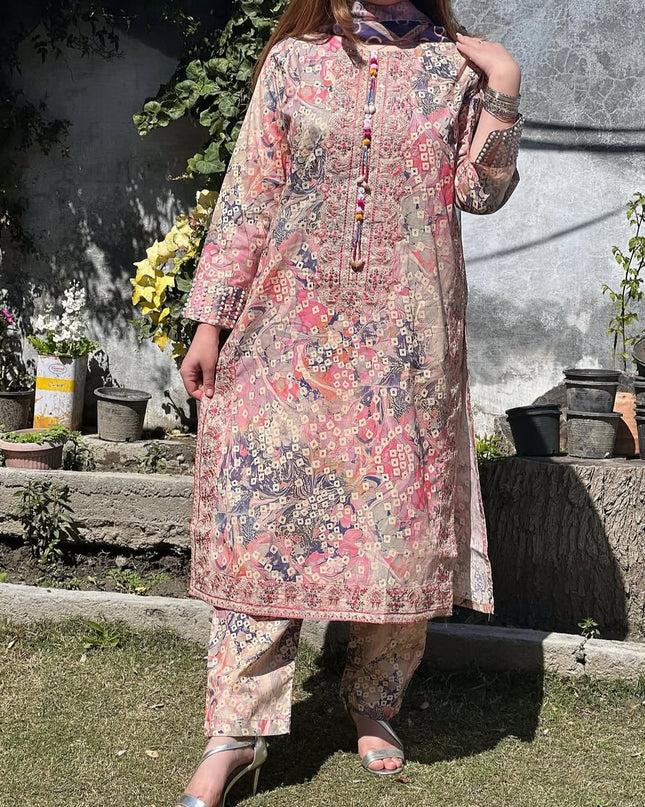 3-Pc  Lawn Dress