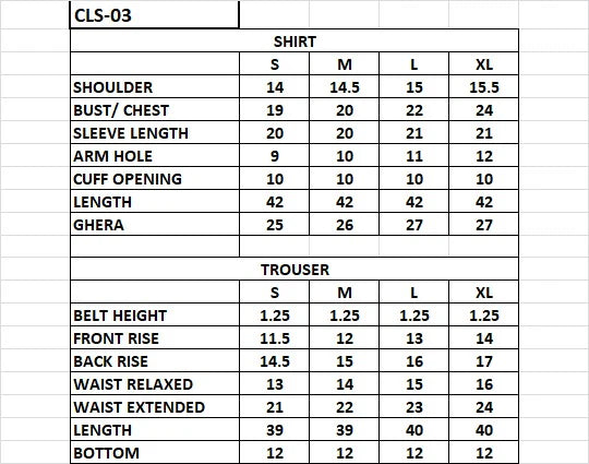 CLS-03 3PC STITCHED