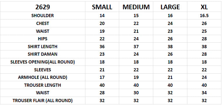 Size chart