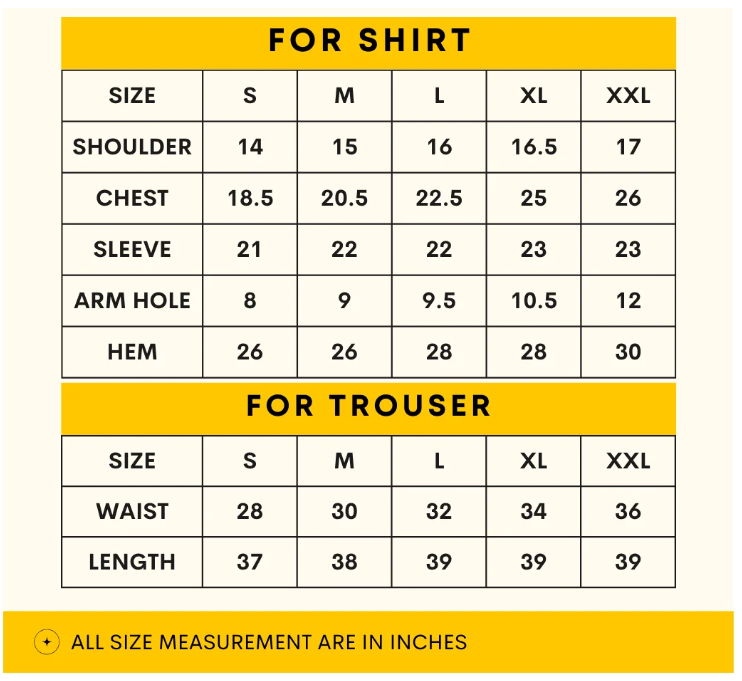 Size chart