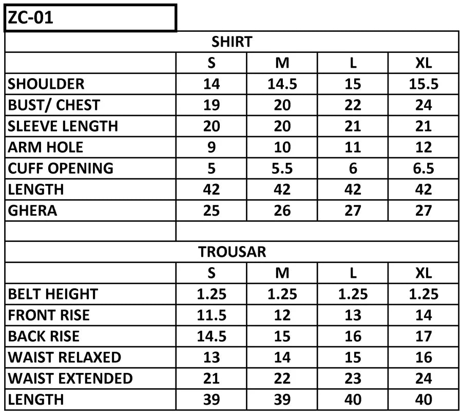 Size chart