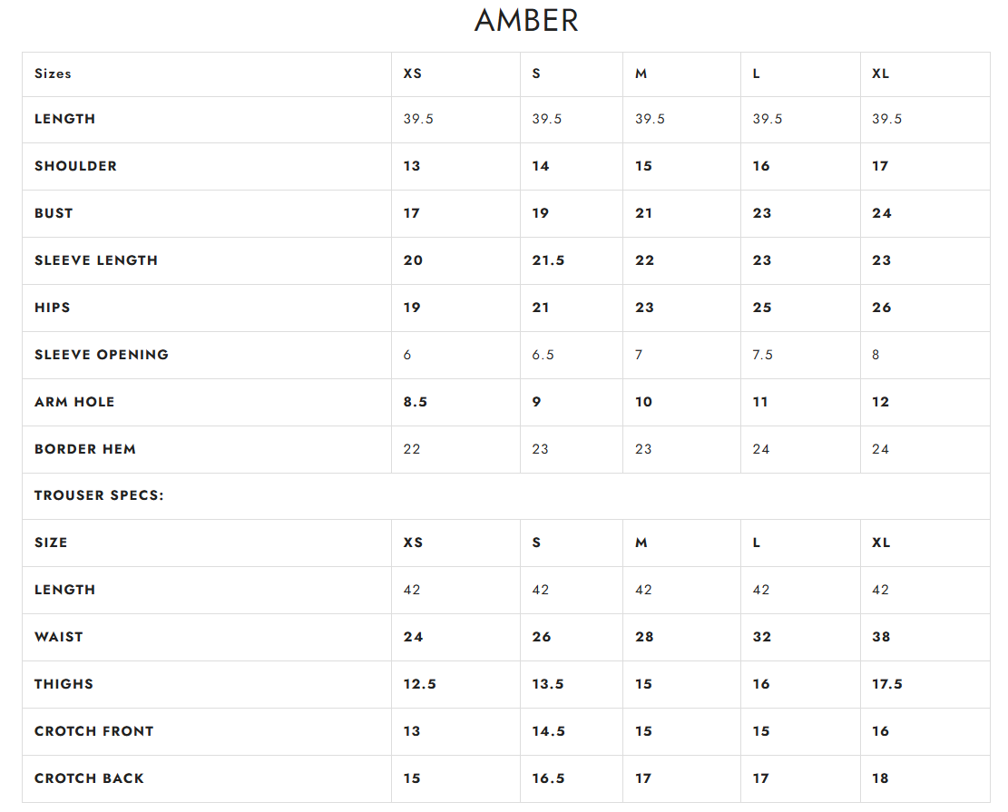 Size chart