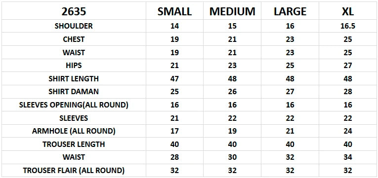 Size chart