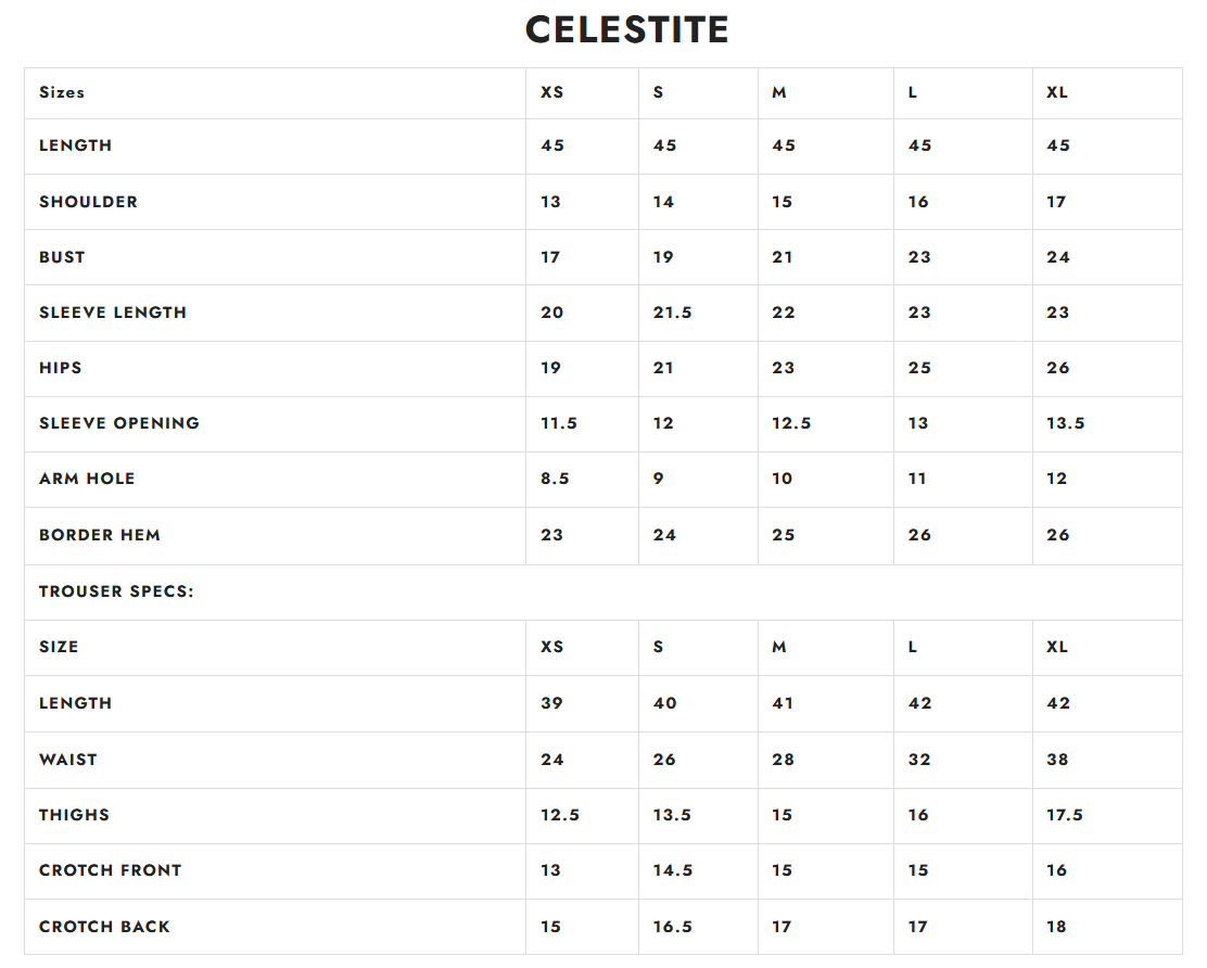 Size chart