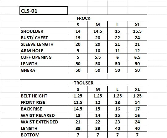 Size chart