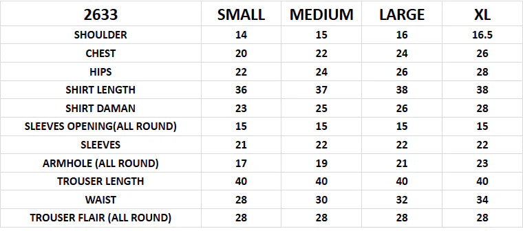 Size chart