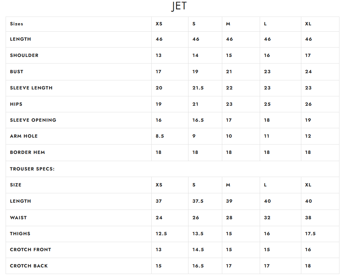 Size chart
