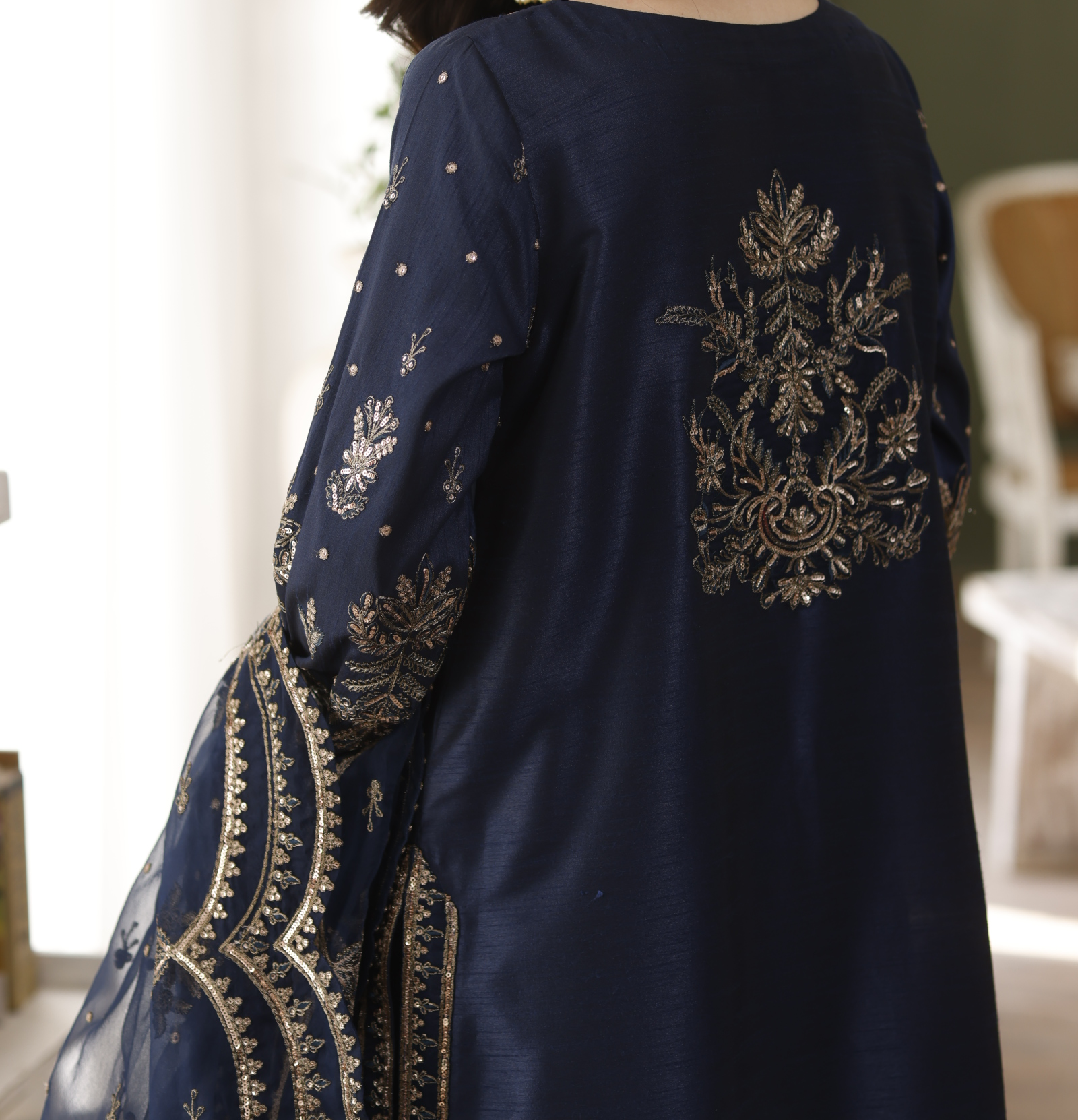 MGS-01 AFREEN 3Pcs Raw Silk STITCHED