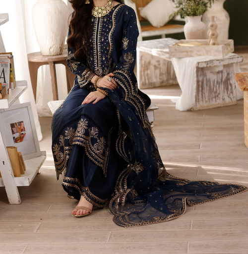 MGS-01 AFREEN 3Pcs Raw Silk STITCHED