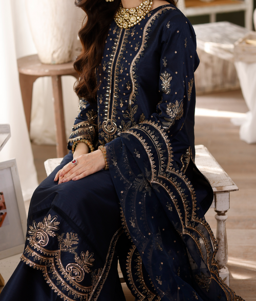 MGS-01 AFREEN 3Pcs Raw Silk STITCHED