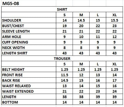 Size chart