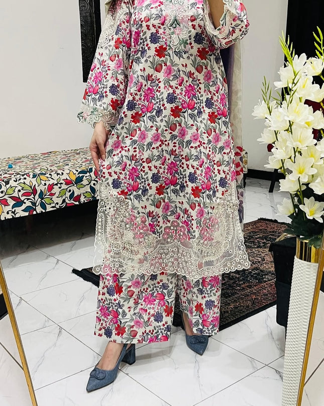 3-Pc  Lawn Dress