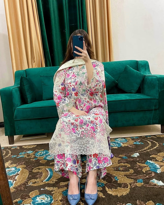 3-Pc  Lawn Dress